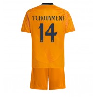 Maglie da calcio Real Madrid Aurelien Tchouameni #14 Seconda Maglia Bambino 2024-25 Manica Corta (+ Pantaloni corti)